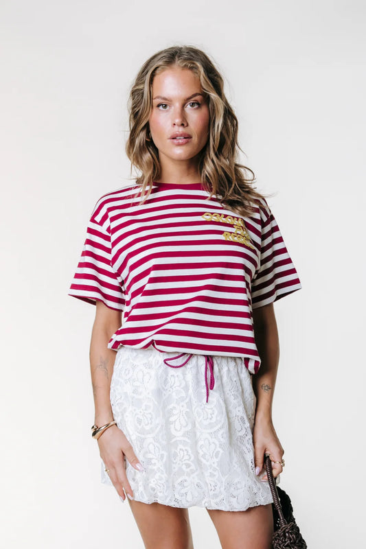 PUFF LOGO STRIPE T-SHIRT | COLOURFUL REBEL