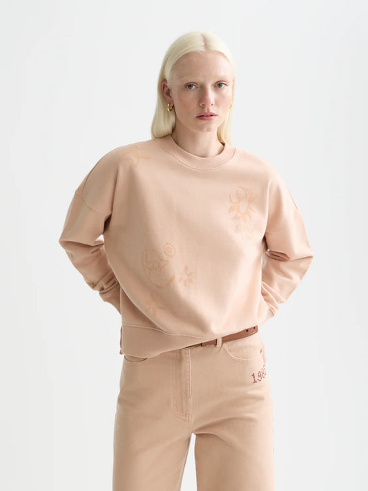 RELAXED FLOCK PRINT SWEATSHIRT | SCOTCH & SODA