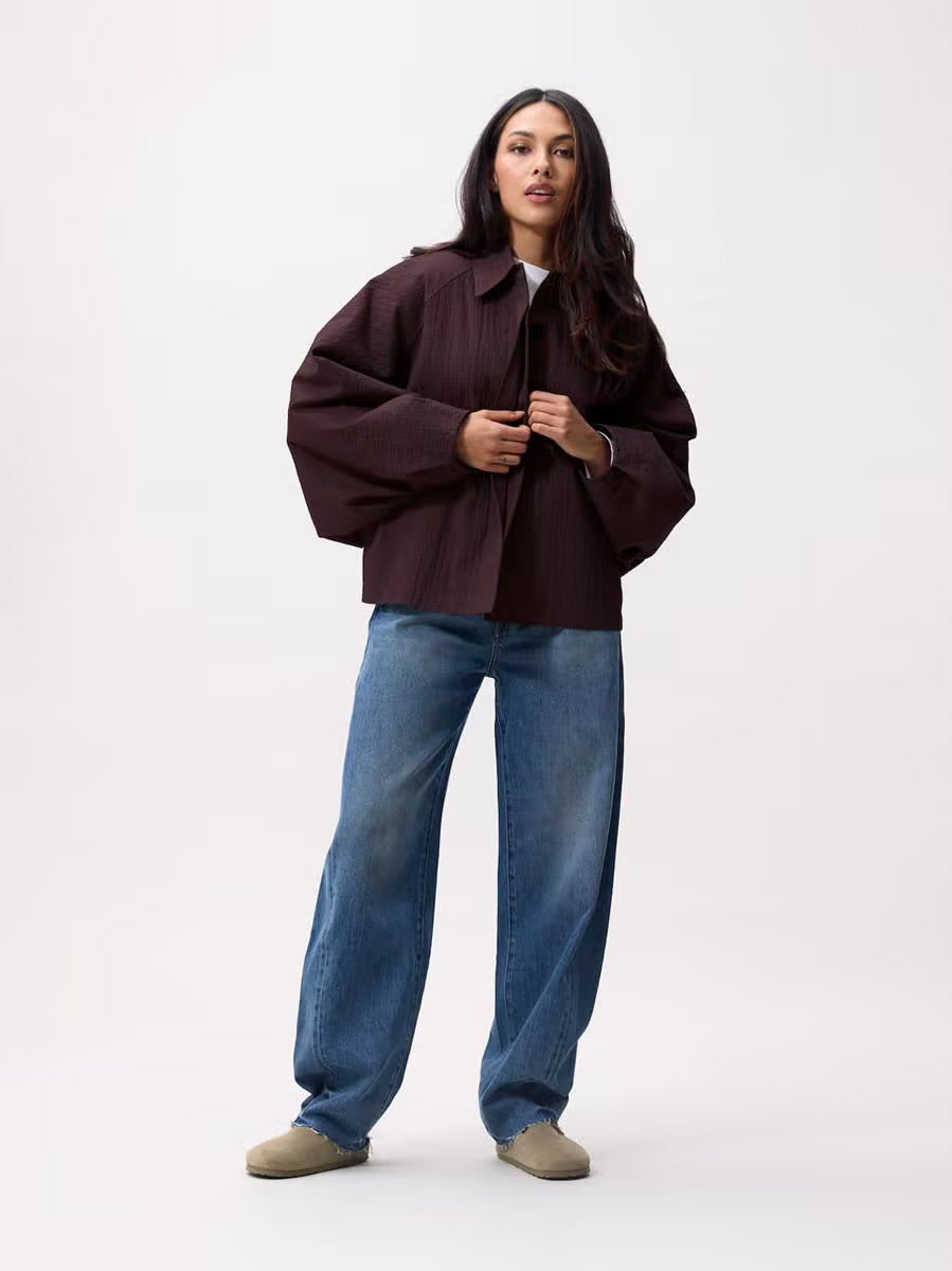 CHECK CAPE JACKET PLUM | CATWALK JUNKIE
