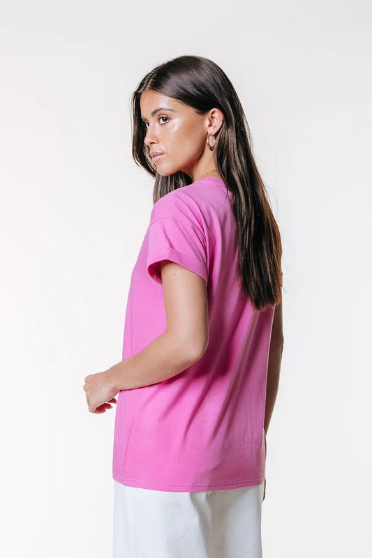 UNI LOGO TEE PINK | COLOURFUL REBEL