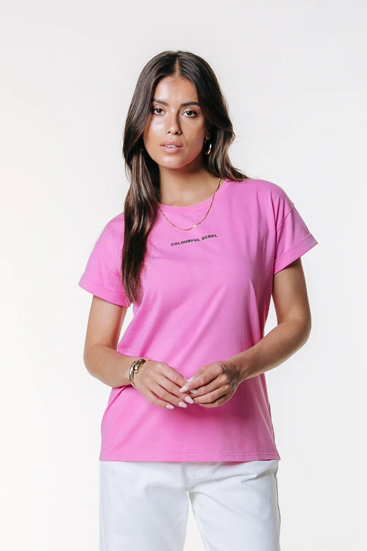 UNI LOGO TEE PINK | COLOURFUL REBEL