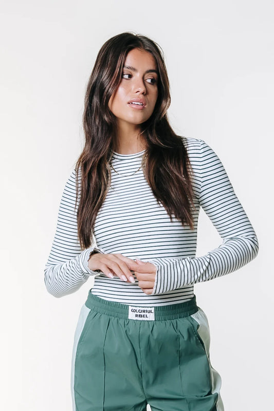 JESSIE STRIPE RIB TOP | COLOURFUL REBEL