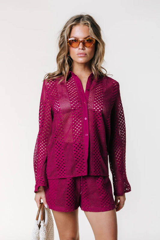 NORAH CROCHET SHORT DEEP BURGUNDY | COLOURFUL REBEL