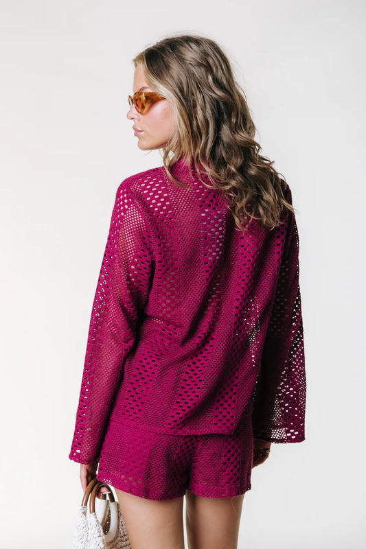 NORAH CROCHET SHORT DEEP BURGUNDY | COLOURFUL REBEL