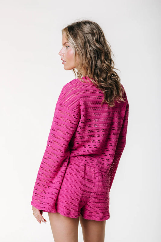 NICKY CROCKET TOP DARK FUCHSIA | COLOURFUL REBEL