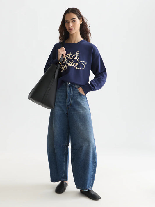 RIBBON EMBROIDERED LOOSE SWEATSHIRT| SCOTCH & SODA
