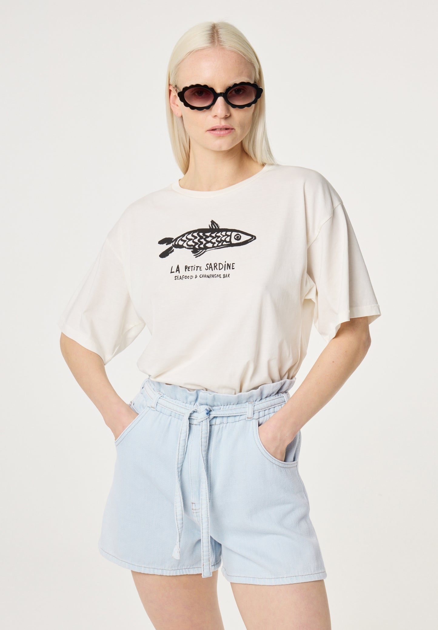 FAY T-SHIRT COSY WHITE BLACK | FABIENNE CHAPOT