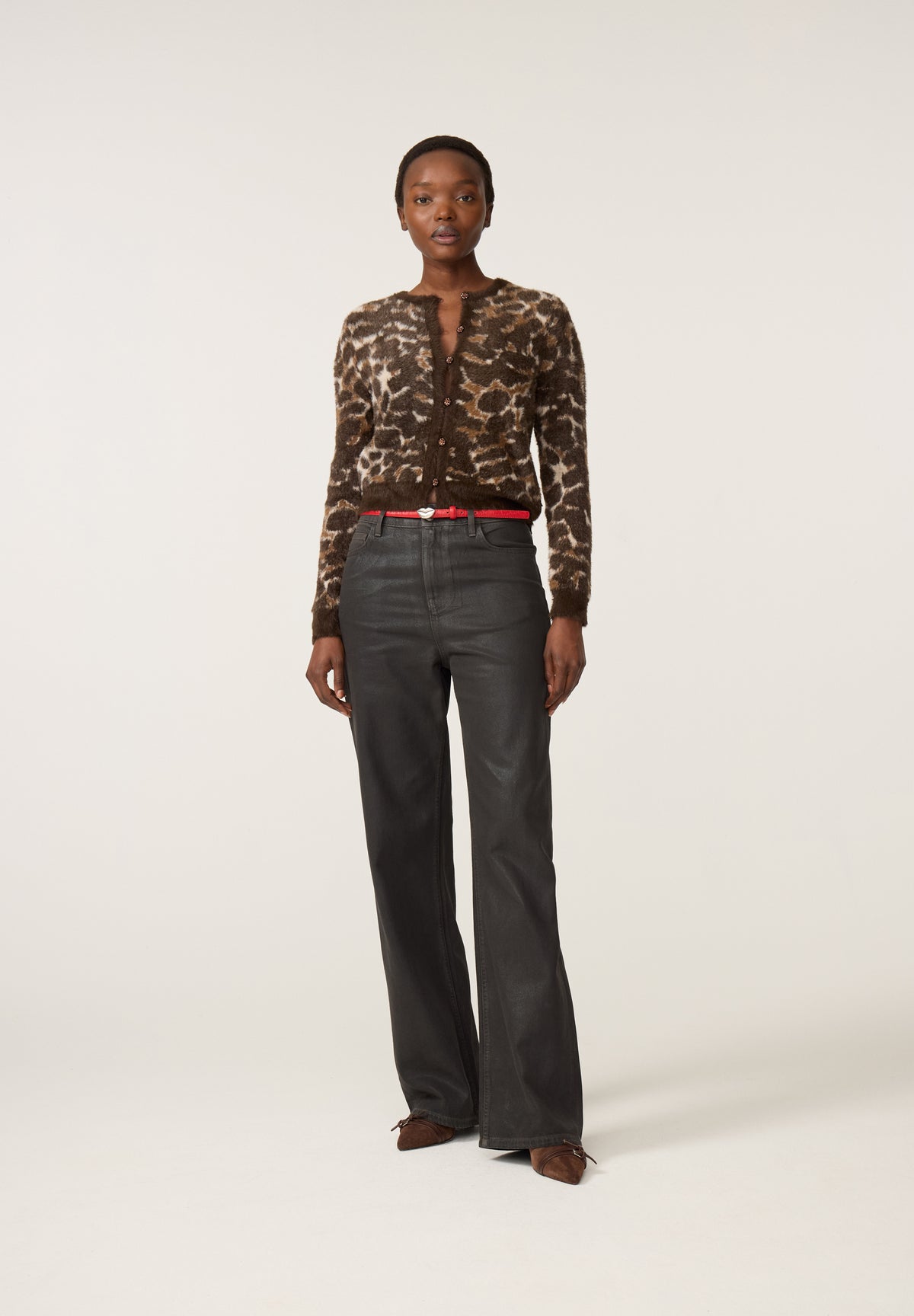 HENRY LEOPARD CARDIGAN TOFFEE CAMEL CLUB | FABIENNE CHAPOT