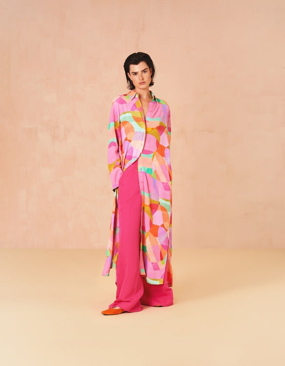 DIERAMA LONG SLEEVES DRESS PRISM PINK | OILILY