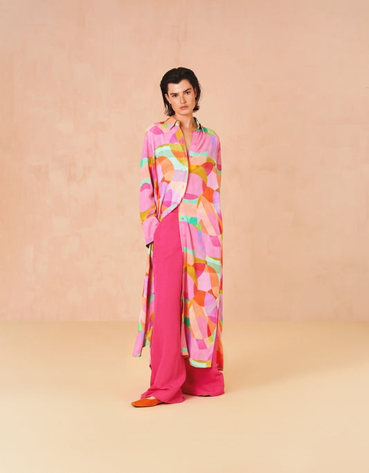 DIERAMA LONG SLEEVES DRESS PRISM PINK | OILILY