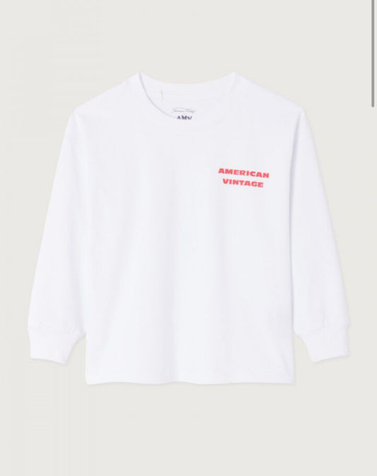 KINDER T-SHIRT FIZVALLEY WIT| AMERICAN VINTAGE