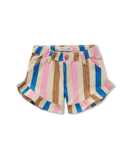 RUFFLE SHORT MULTI COLOUR STRIPE | SPROET & SPROUT