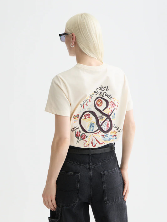 THE 40TH ANNIVERSARY WASHED ARTWORK REGULAR FIT T-SHIRT | SCOTCH & SODA