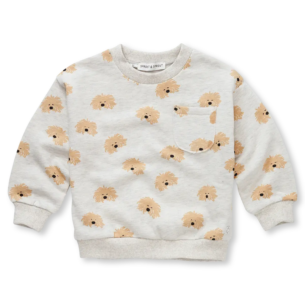 SWEATSHIRT MOUSTACHE DOG PRINT | SPROET & SPROUT