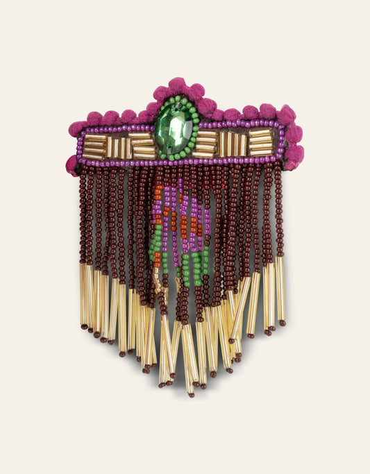 FRINGES BROOCH COFFEE BEAN | OILILY