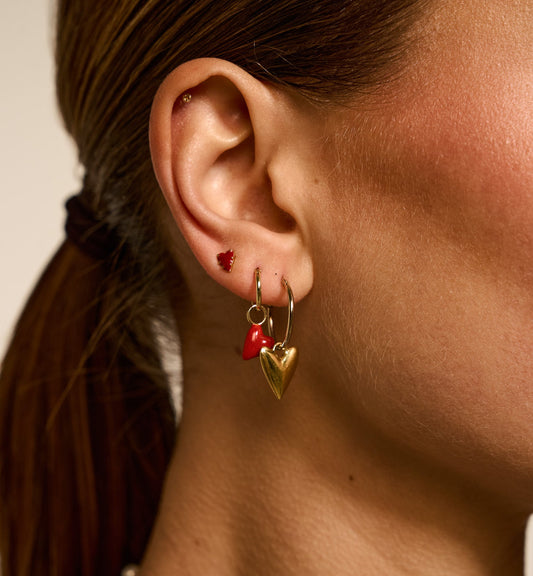 SINGLE HEART BEAT RING EARRING | ANNA + NINA