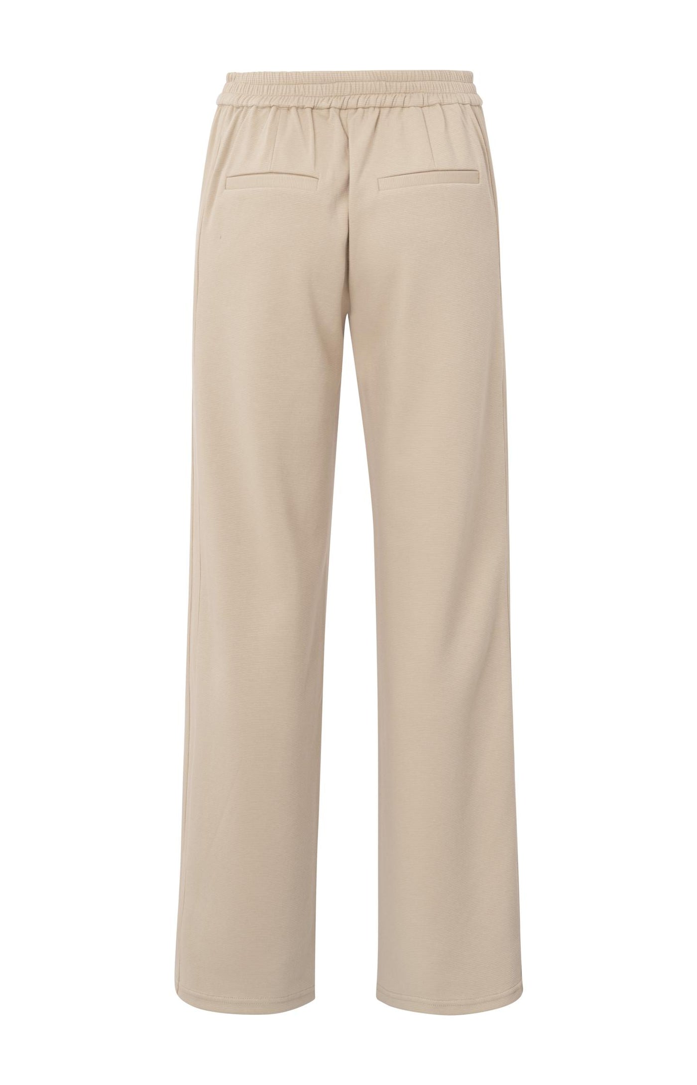 BROEK MET WIJDE PIJPEN EN HOGE TAILLE TWILL BEIGE | YAYA