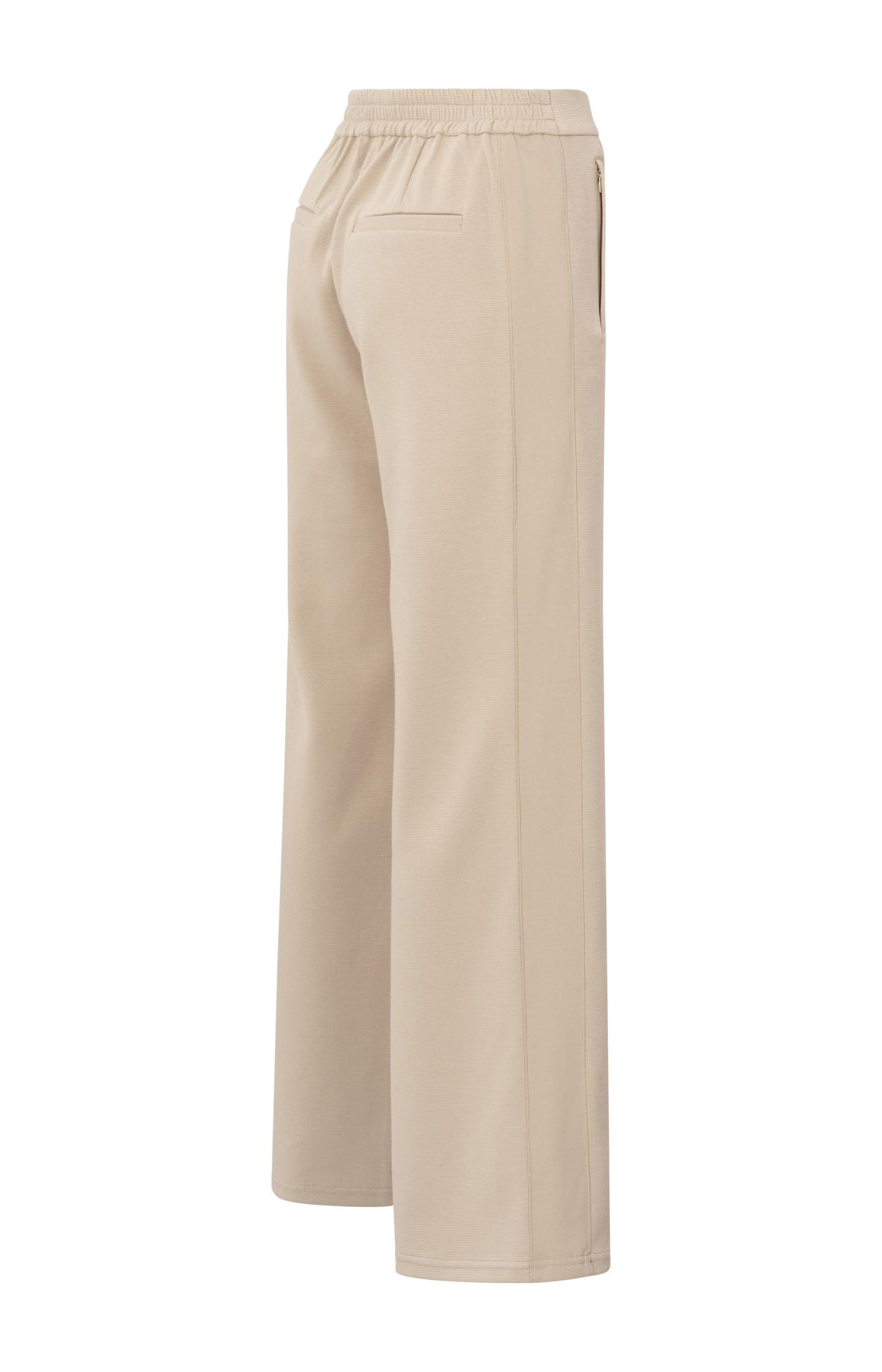 BROEK MET WIJDE PIJPEN EN HOGE TAILLE TWILL BEIGE | YAYA