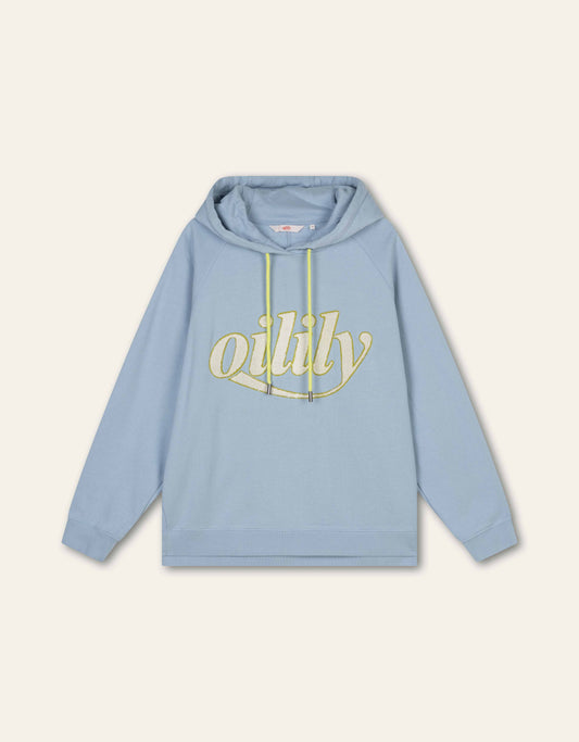 HEAVENLY SWEAT L/S HOODED TOP BLUE FOG | OILILY