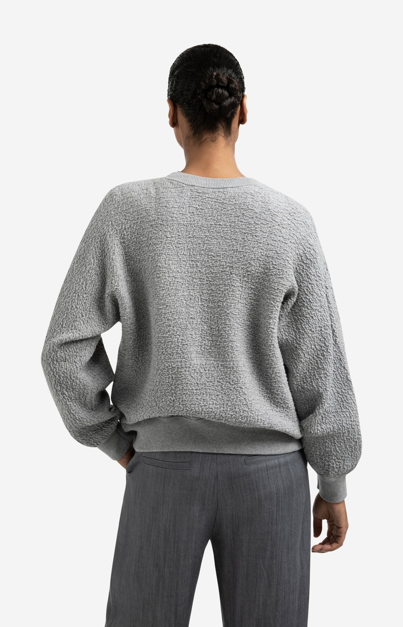 BOMBERVEST MET TEXTUUR EN RONDE HALS | YAYA