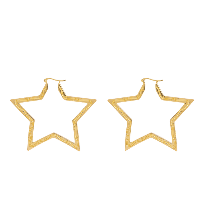 LARGE FUNKY STAR HOOP EARRINGS | ANNA + NINA