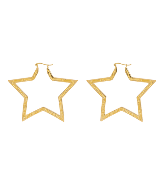 LARGE FUNKY STAR HOOP EARRINGS | ANNA + NINA