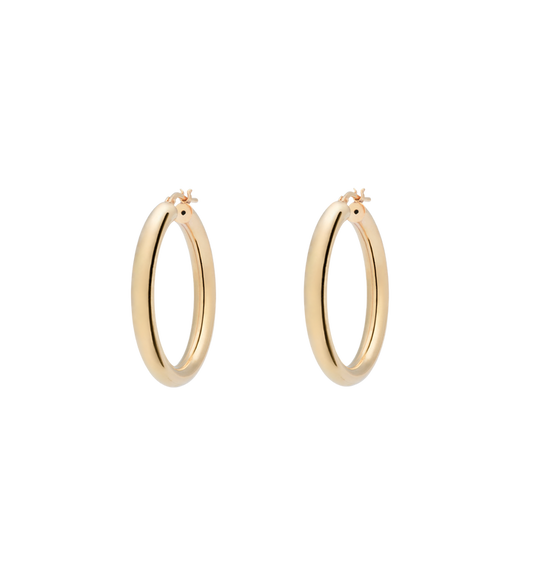ROUND PLAIN HOOP EARRINGS | ANNA + NINA