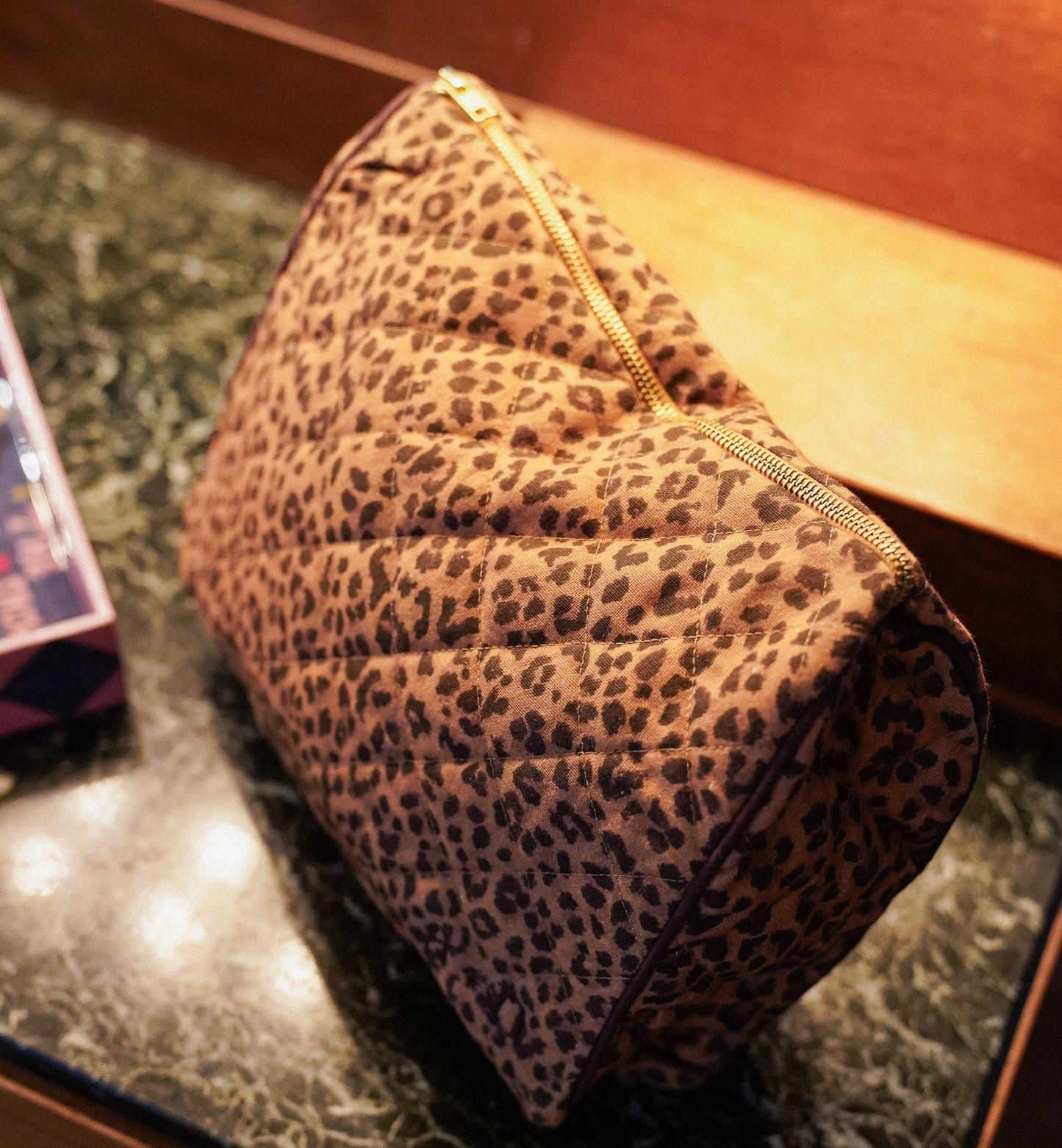 LEOPARD QUILTED WASH BAG | ANNA + NINA