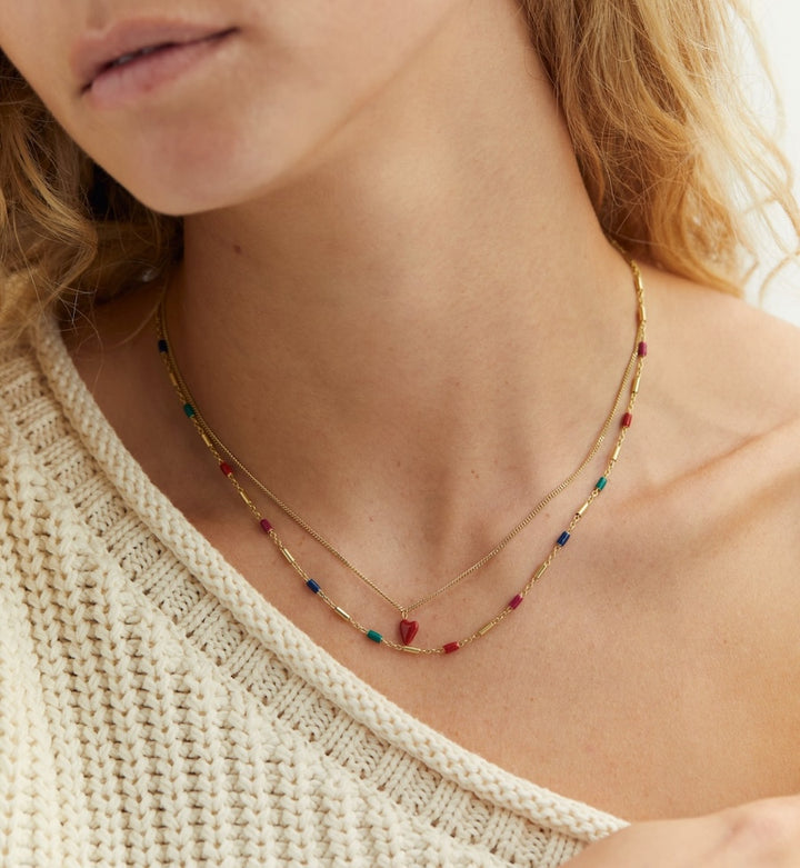 HEART BEAT NECKLACE RED | ANNA + NINA