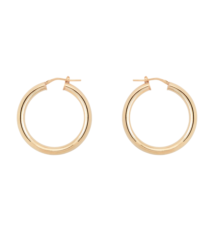 ROUND PLAIN HOOP EARRINGS | ANNA + NINA