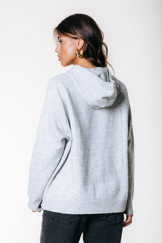 REBEL KNIT HOODIE LIGHT GREY | COLOURFUL REBEL