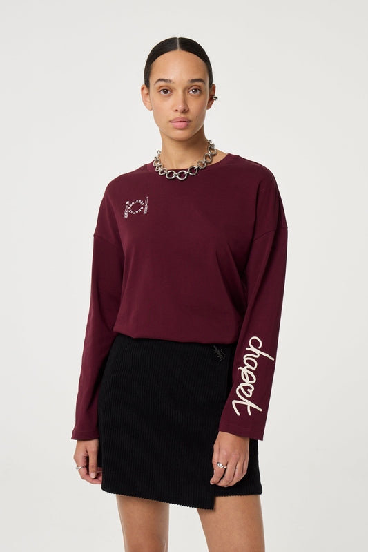 PHILEINE T-SHIRT BURGUNDY | FABIENNE CHAPOT