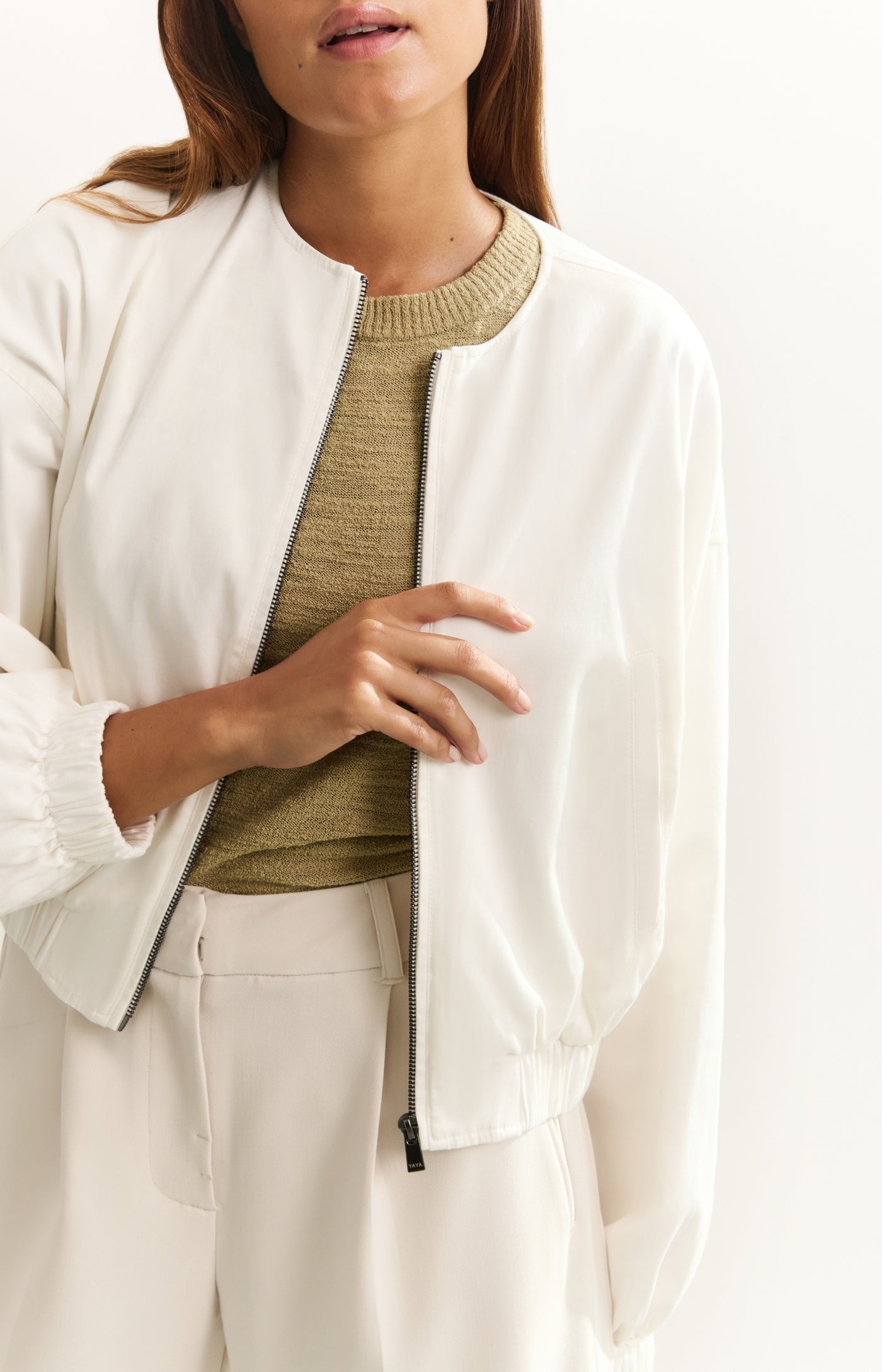 GEWEVEN BOMBERJACK MET RITS | YAYA