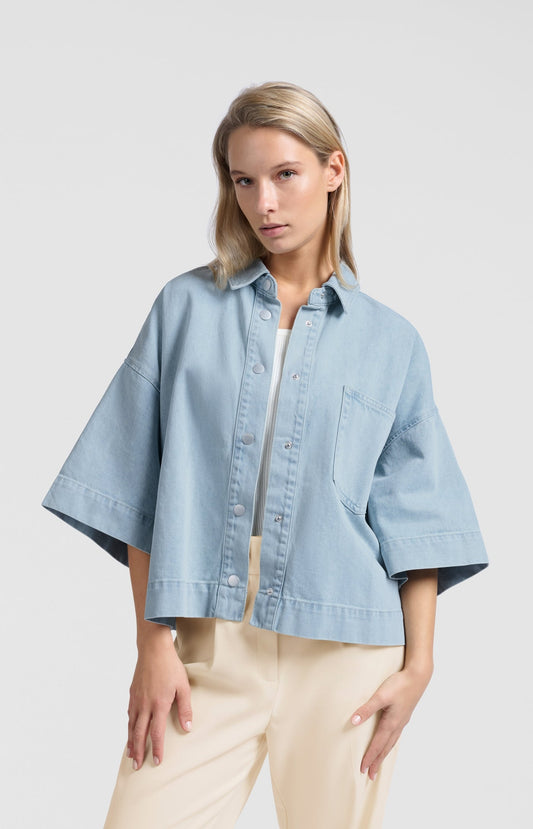 OVERSIZED CROPPED DENIM JACKET | YAYA