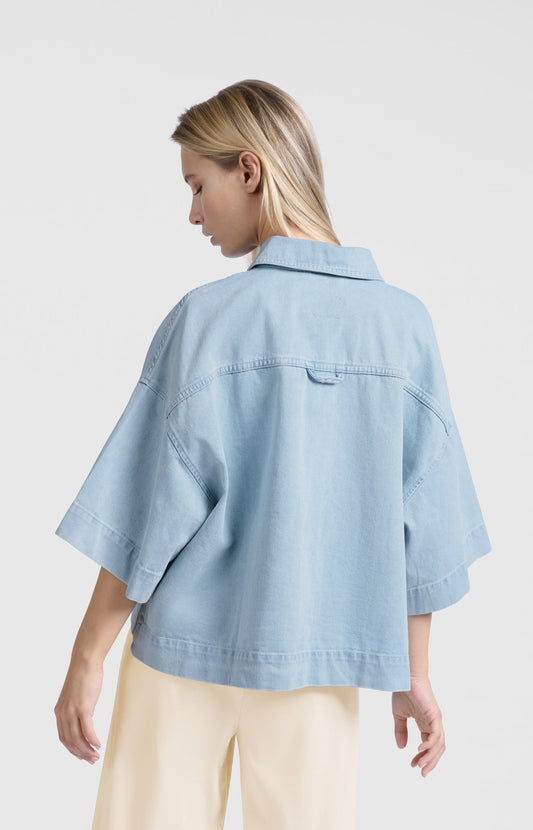 OVERSIZED CROPPED DENIM JACKET | YAYA