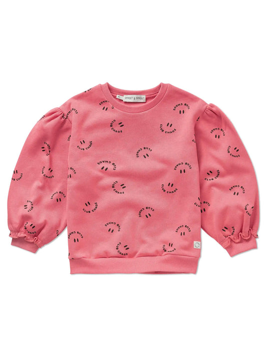 SWEATSHIRT CLUB CHAOS PRINT PINK | SPROET & SPROUT