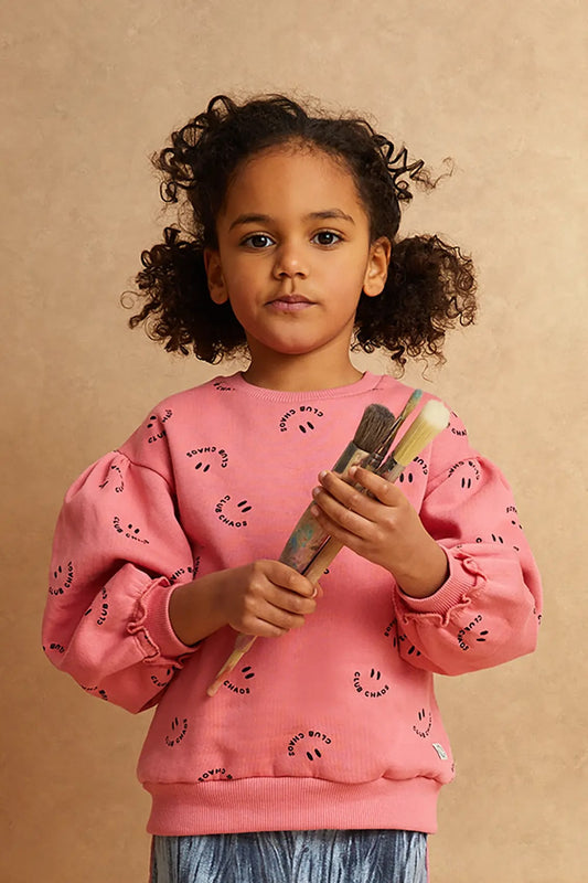SWEATSHIRT CLUB CHAOS PRINT PINK | SPROET & SPROUT