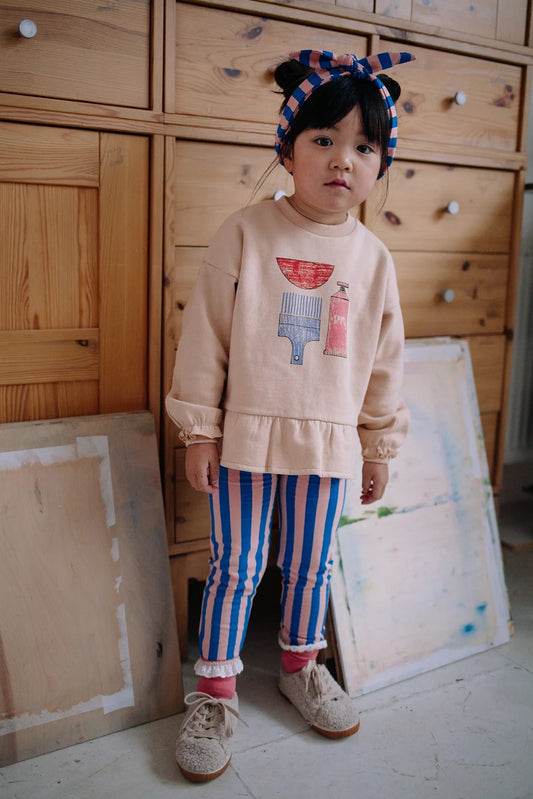 WINTER LEGGING BLUE PINK STRIPE | SPROET & SPROUT