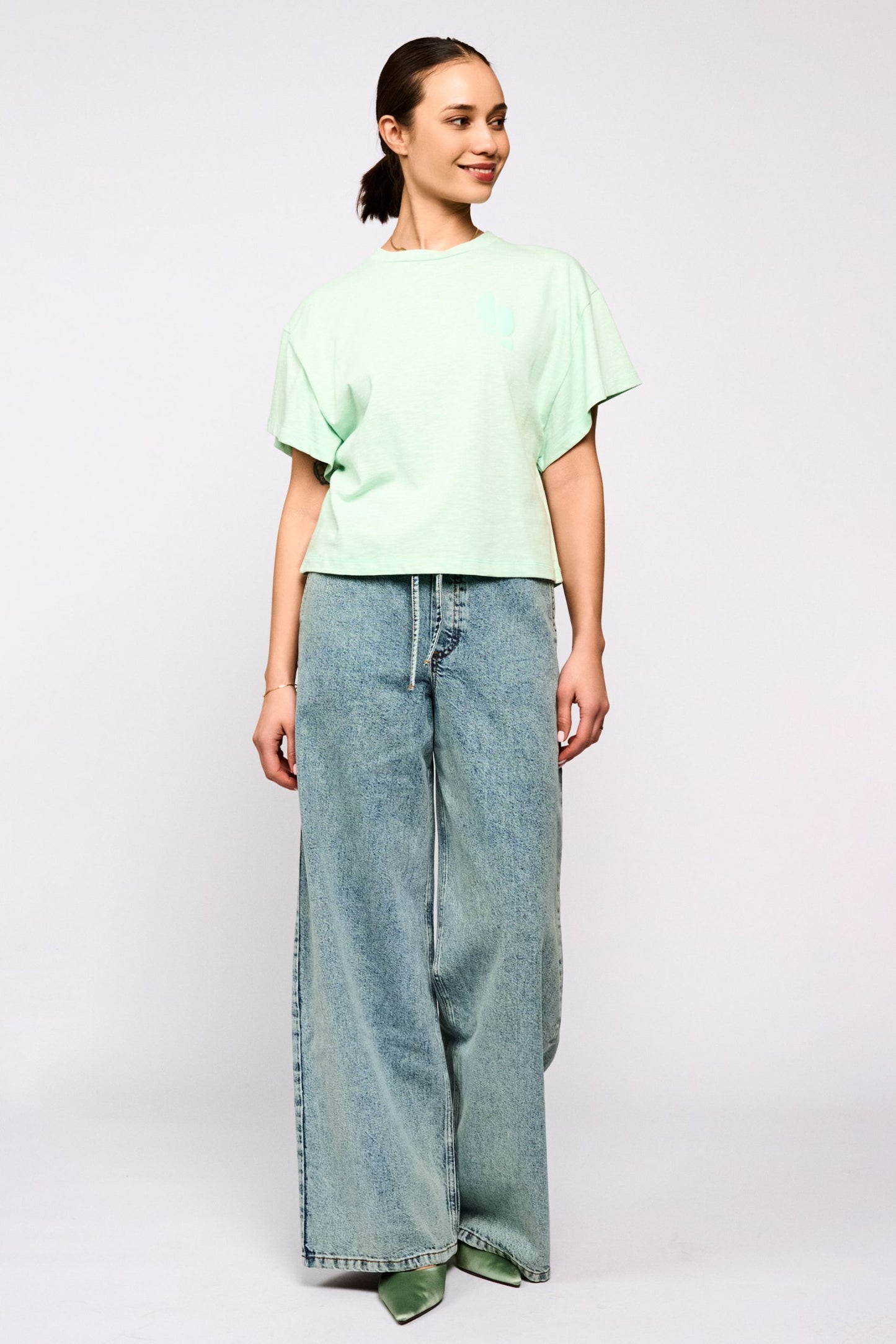 SUZY SHIRT BIRDS GREEN | SPOOQ THE LABEL
