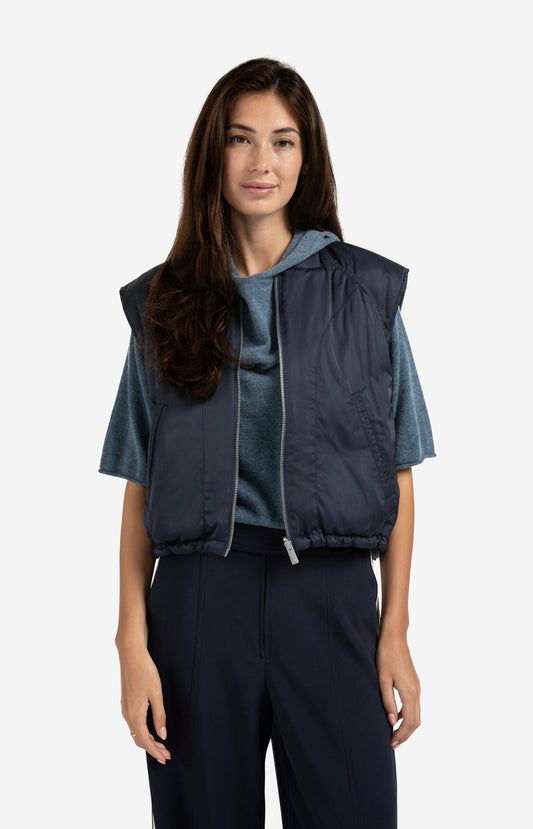 OMKEERBARE GEWATTEERDE BODYWARMER BLUE | YAYA