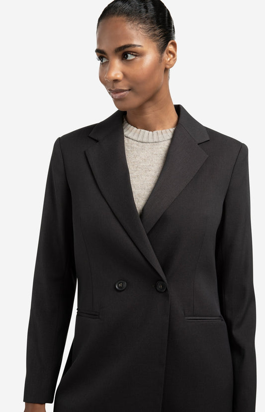 BLAZER MET CEINTUUR OYSTER BLACK | YAYA