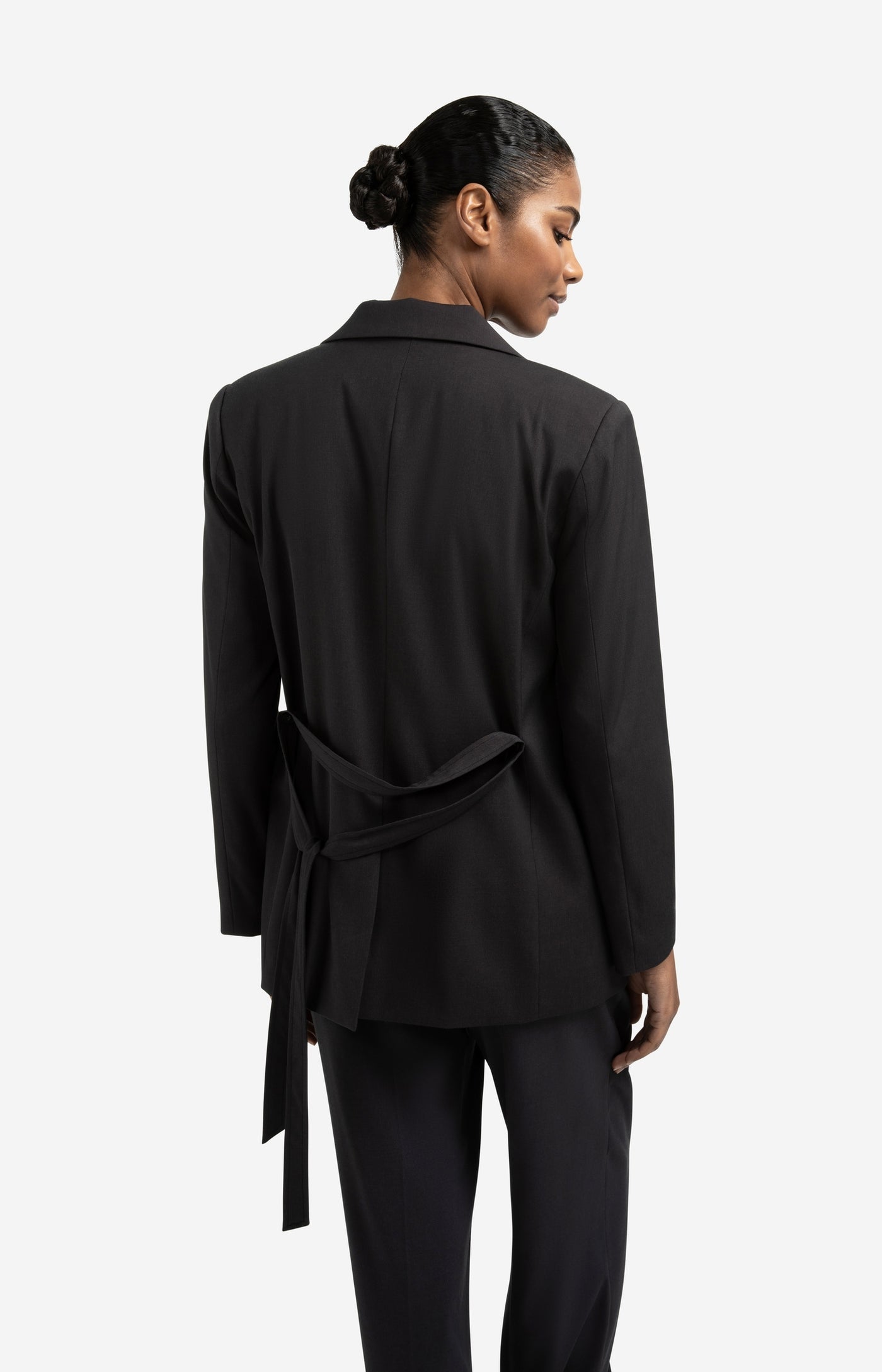 BLAZER MET CEINTUUR OYSTER BLACK | YAYA