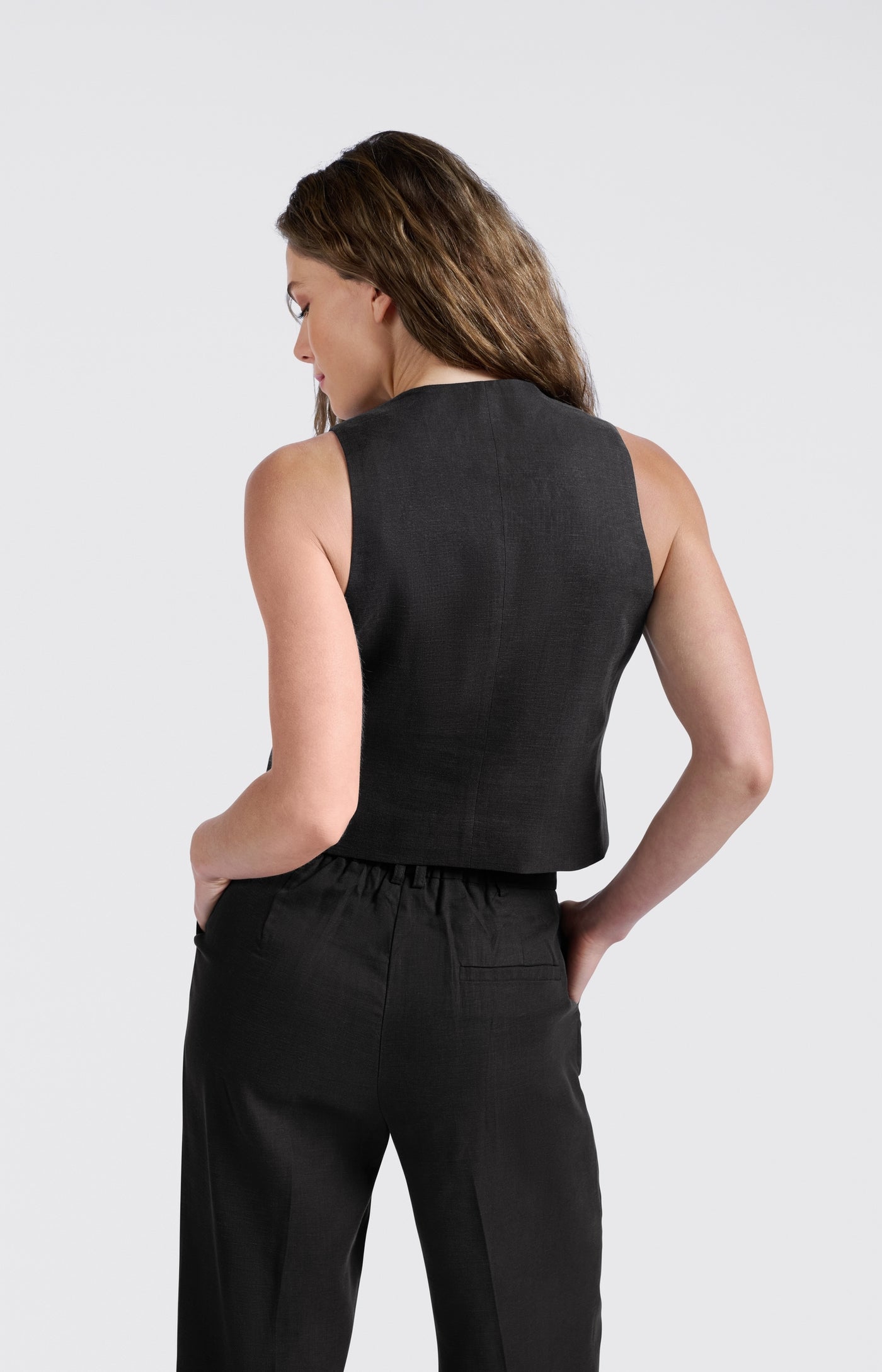 GILET VAN LINNENMIX | YAYA