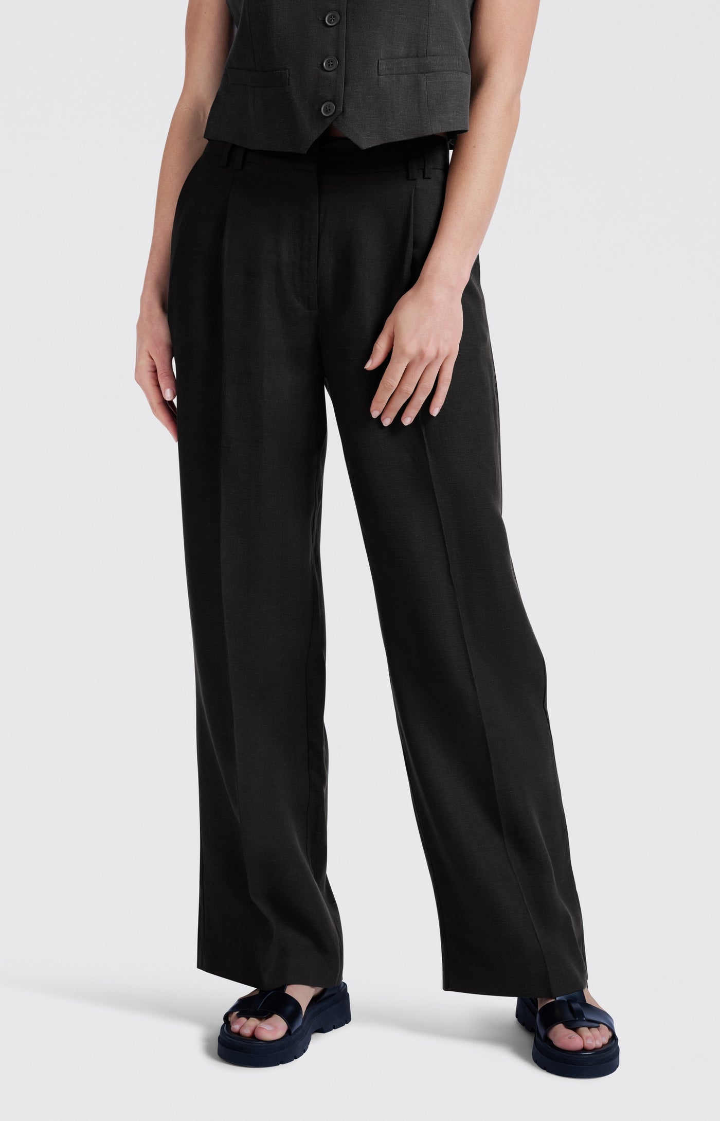 BROEK VAN LINNENMIX L32 | YAYA