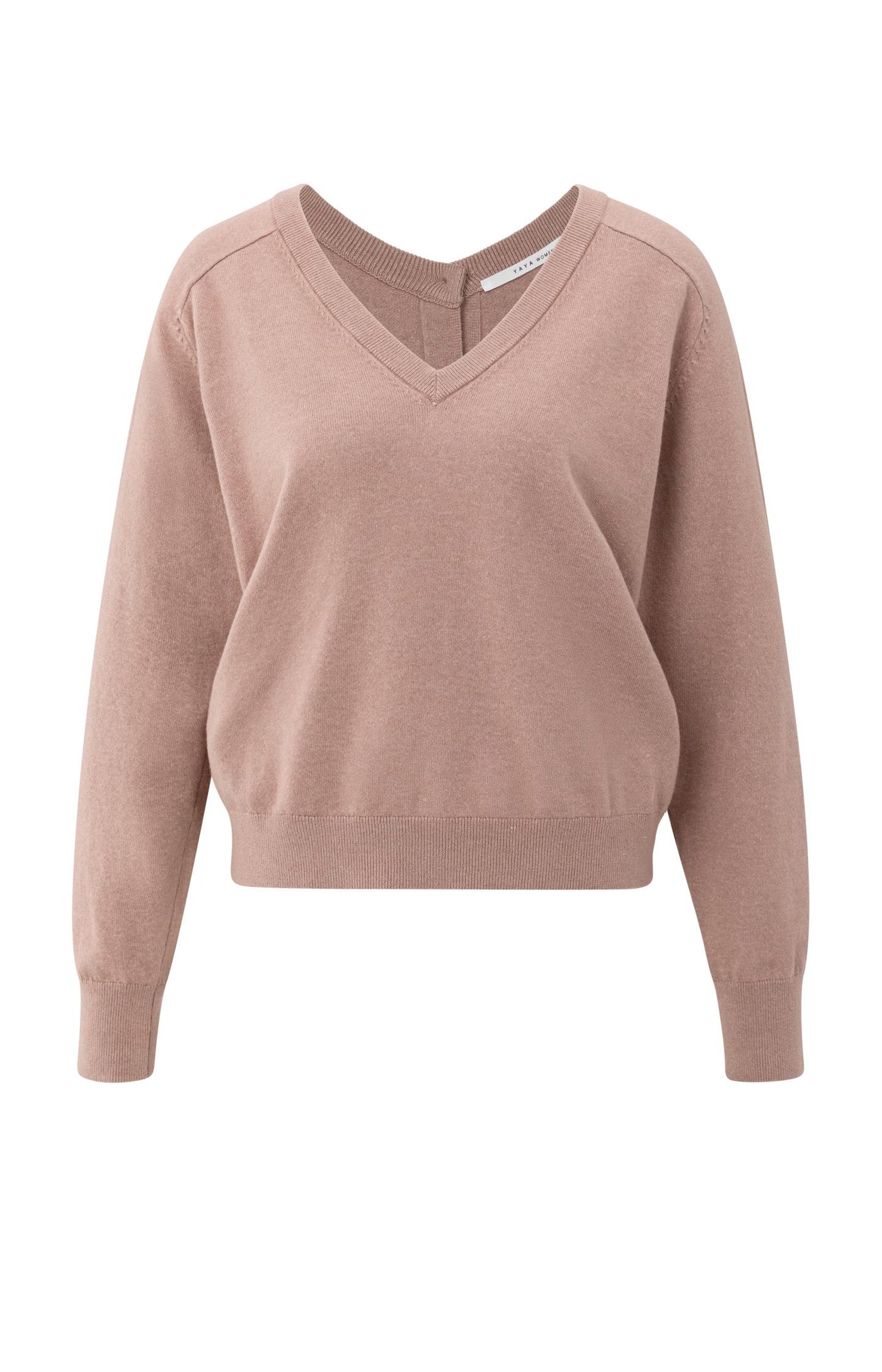 TRUI MET DUBBELE V HALS BLUSH PINK | YAYA