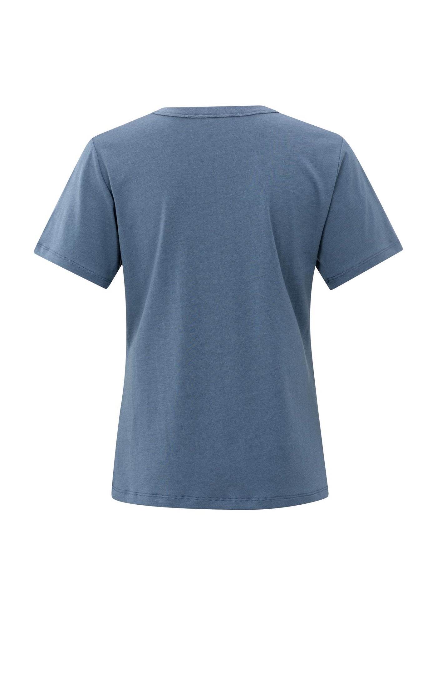 T-SHIRT MET RONDE RIBHALS CHINA BLUE | YAYA