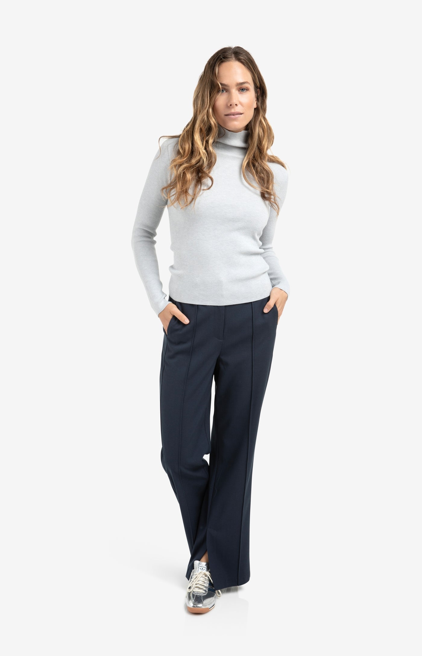 BROEK MET SIERPLOOIEN BLUE | YAYA