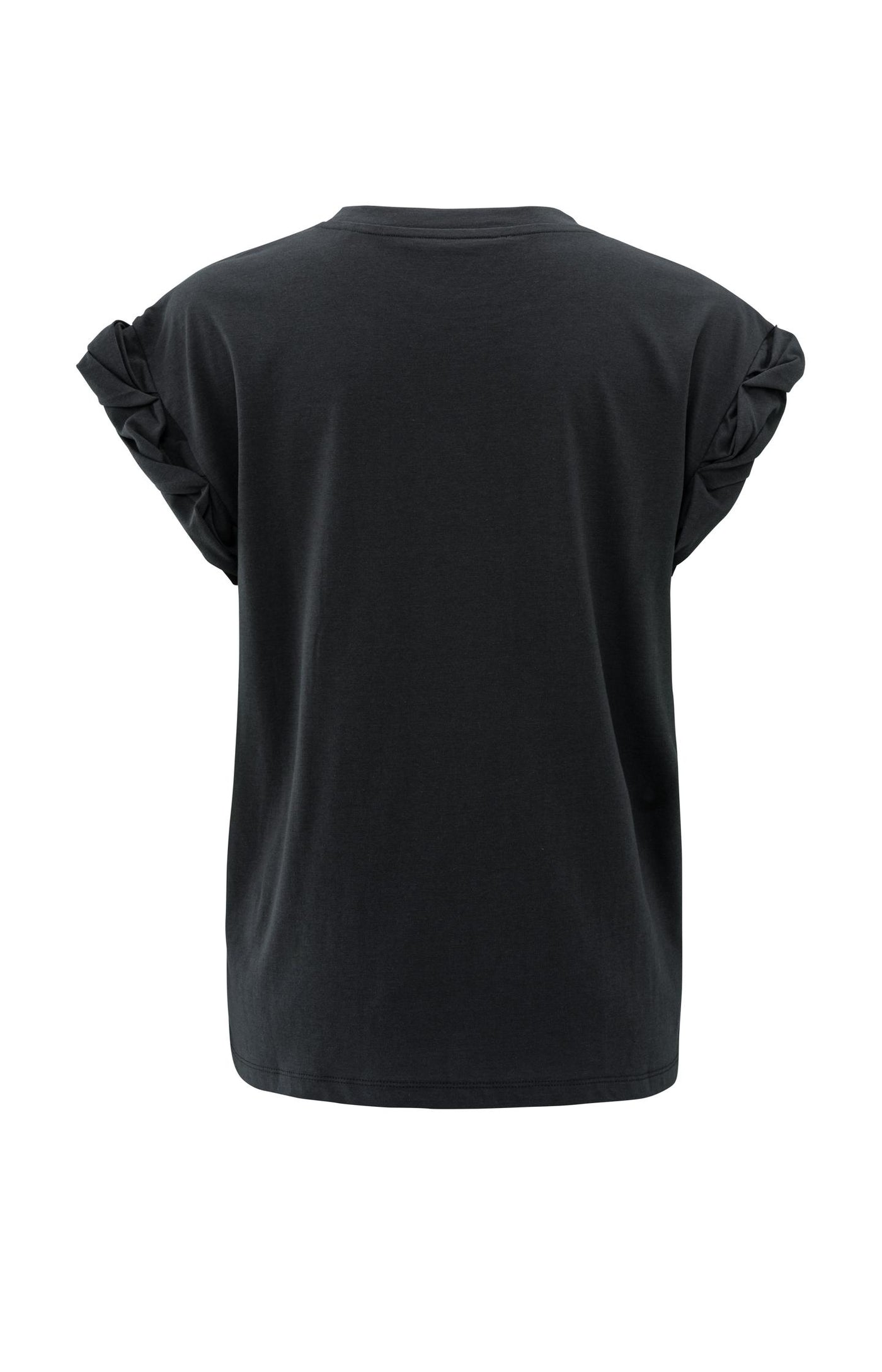 T-SHIRT MET OPGEROLDE GEPLOOIDE MOUWEN | YAYA