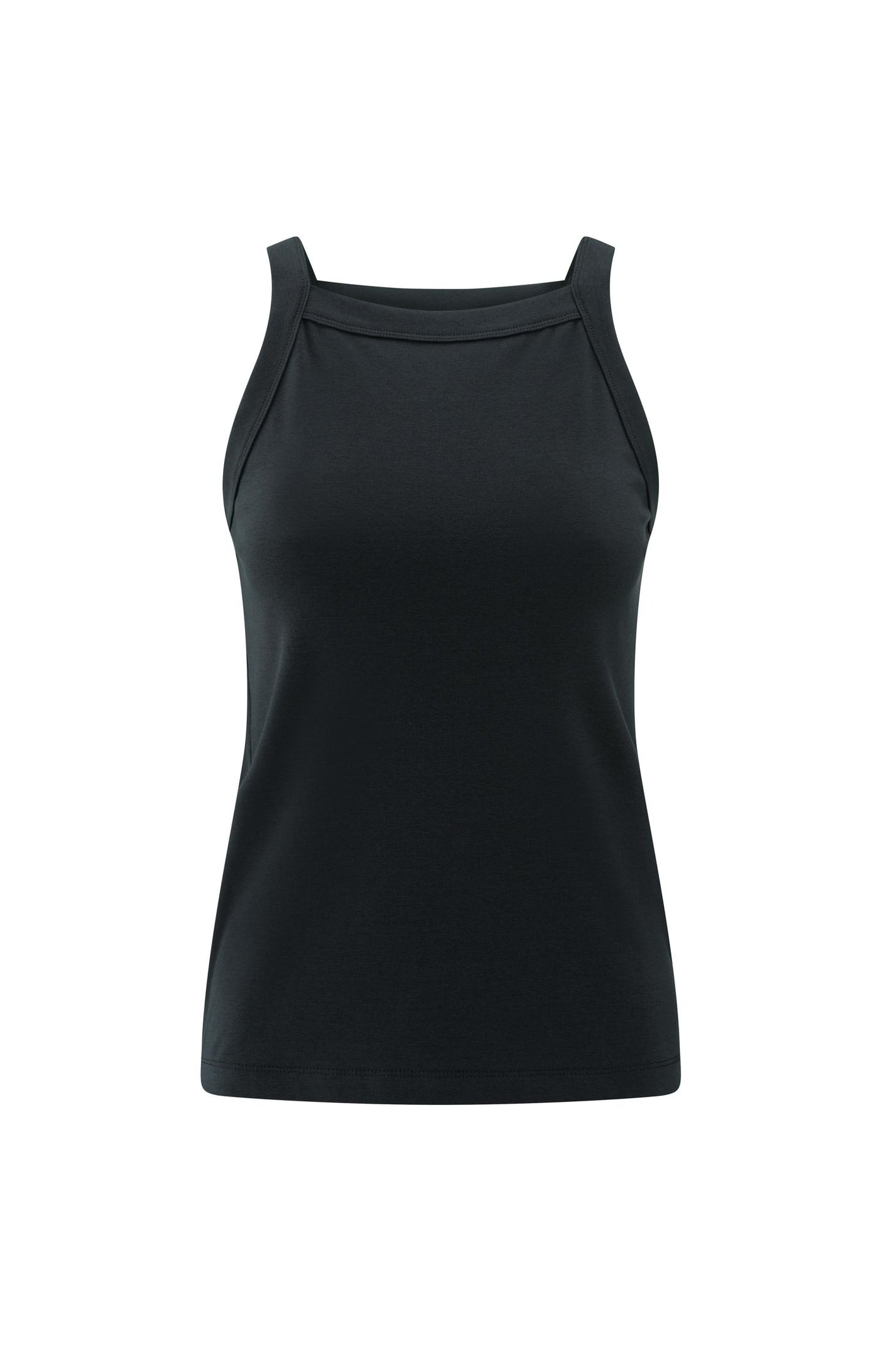 MOUWLOZE TOP MET RECHTE HALS WASHED BLACK | YAYA