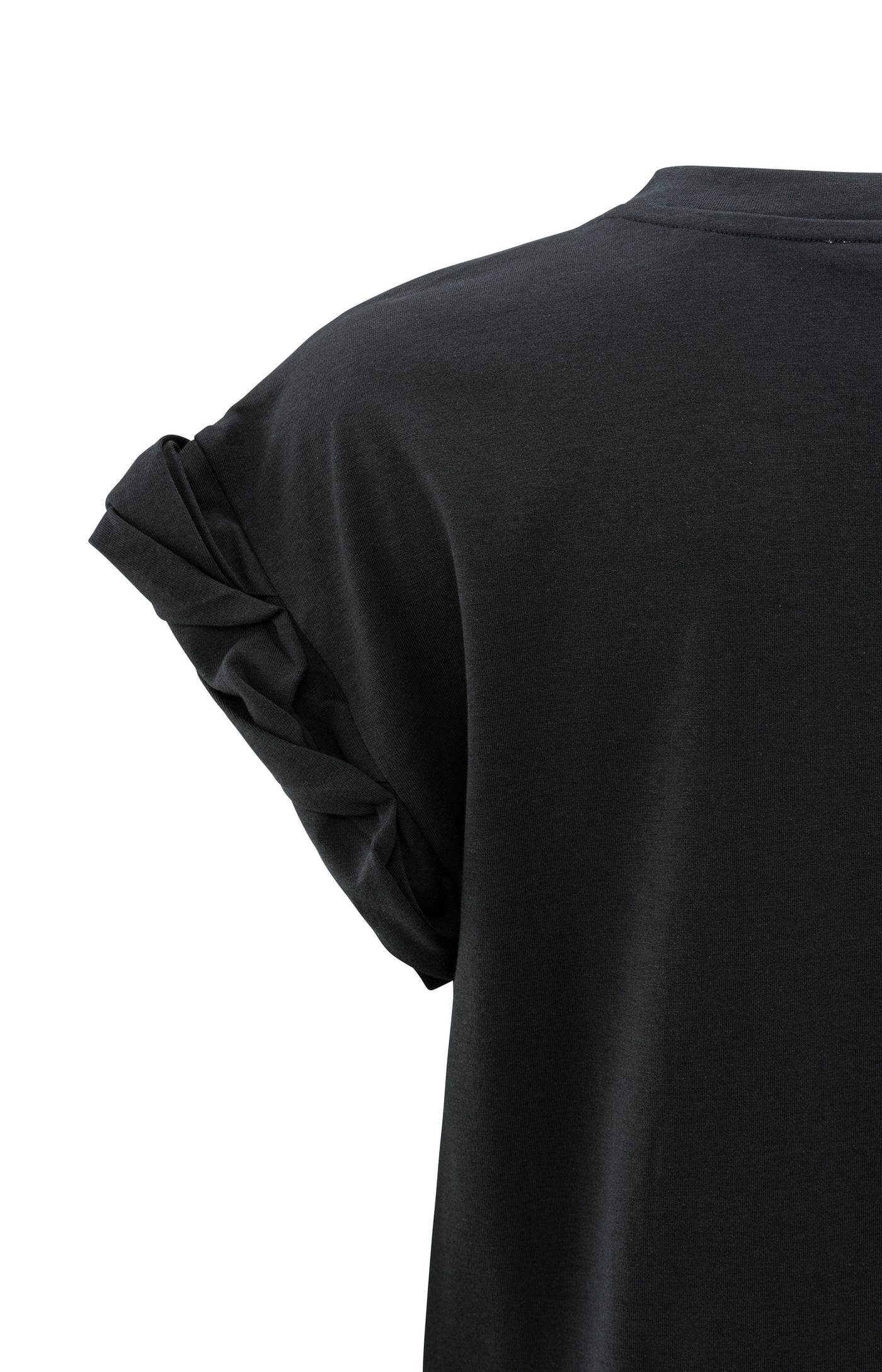 T-SHIRT MET OPGEROLDE GEPLOOIDE MOUWEN | YAYA